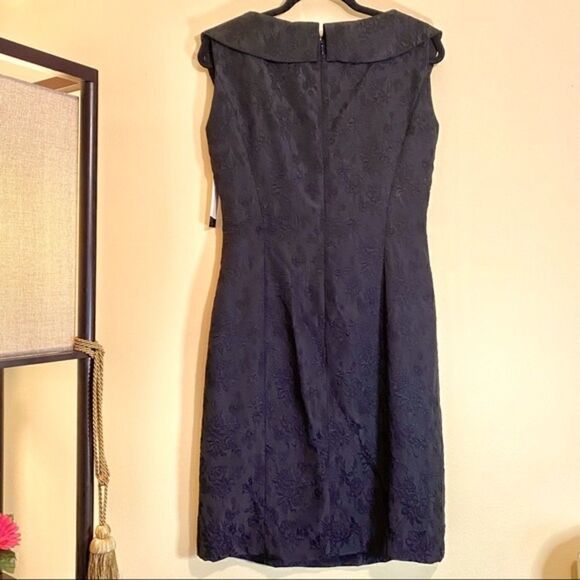 TAHARI KRISTINA BLACK BROCADE FLORAL DRESS 4 NWT - Picture 13 of 15